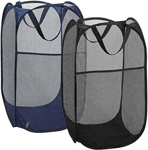 2 Laundry Baskets, pop-up Laundry Baskets, Foldable mesh Laundry Baskets… by BENJUNC