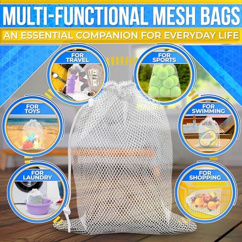 5 Pcs Small Mesh Bags with Tight Closure, 11.8 x 7.48" - Image 5
