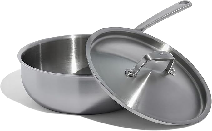 Made In Cookware - 5 Quart Stainless Steel Saucier Pan - 5 Ply Stainless Clad - Professional Cookware - Crafted in Italy - Induction Compatible
