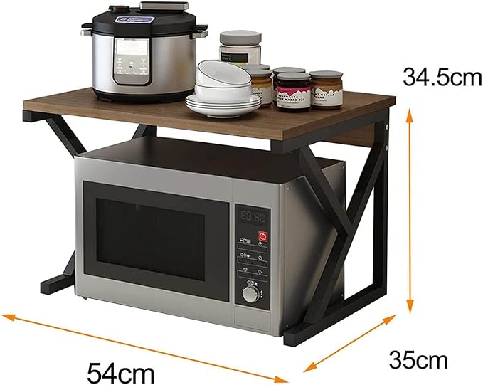Kitchen Microwave Counter Stand,Expandable 2 Tier Microwave Oven Rack,Kitchen Microwave Counter Top Rack,Metal Toaster Oven Shelf,Space Saving Kitchen Storage Rack,54 * 35 * 34.5cm