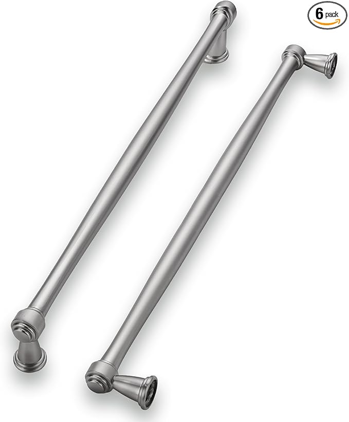 khtumeware 6 Pack 12 Inch(305mm) Brushed Satin Nickel Cabinet Pulls Kitchen Cabinet Handles Cabinet Hardware for Cupboard Drawer Handles Dresser Pulls