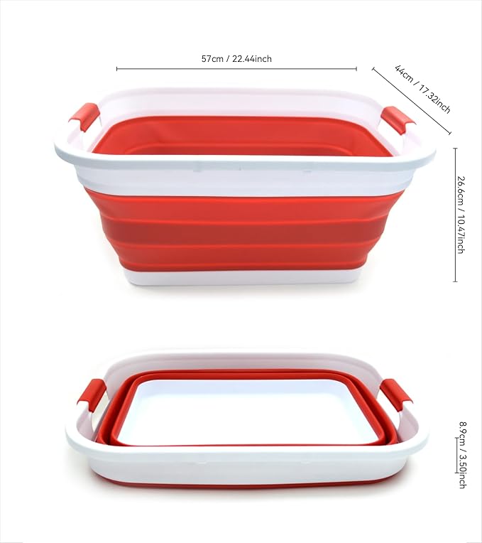SAMMART 41L Collapsible Plastic Laundry Basket-Foldable Pop Up Storage - Image 3
