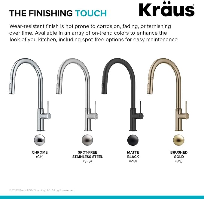 KRAUS Oletto Modern Industrial Pull-Down Single Handle Kitchen Faucet in Matte - Image 14
