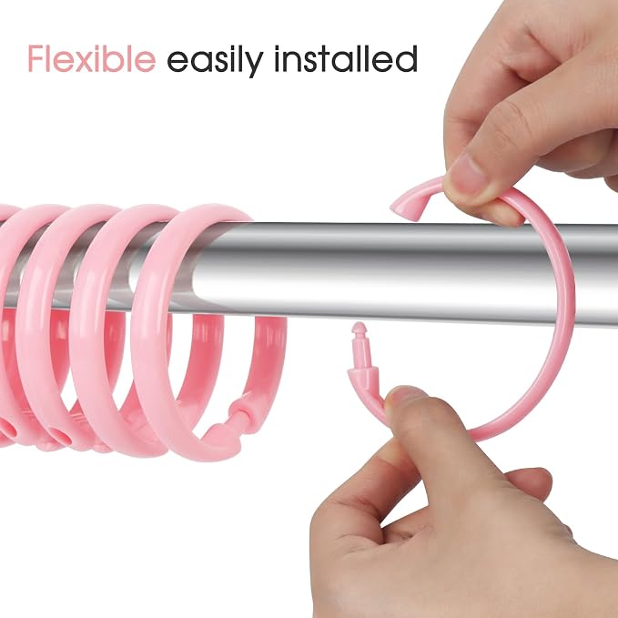 Pink Shower Curtain Hooks - Image 4