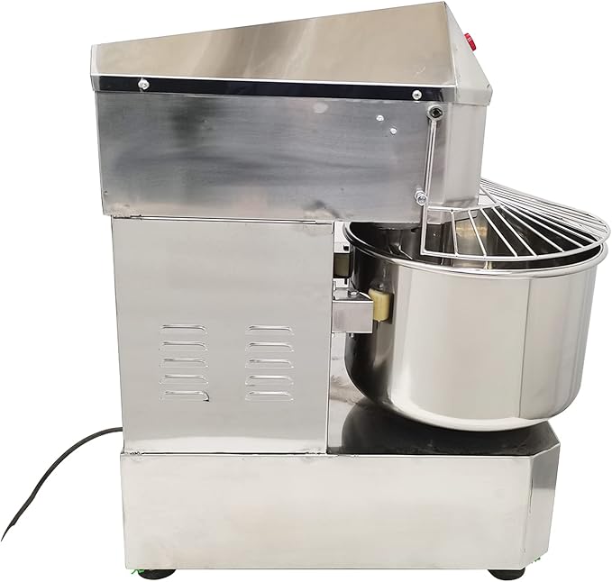 Commercial Dough Mixer, 20L Stainless Steel Bowl Electric Stand Mixer, Dual Rotating Dough Kneading Machine with 2 Speeds Adjustable, Heavy Duty Dough Mixing Machine for Bakery Pizzeria