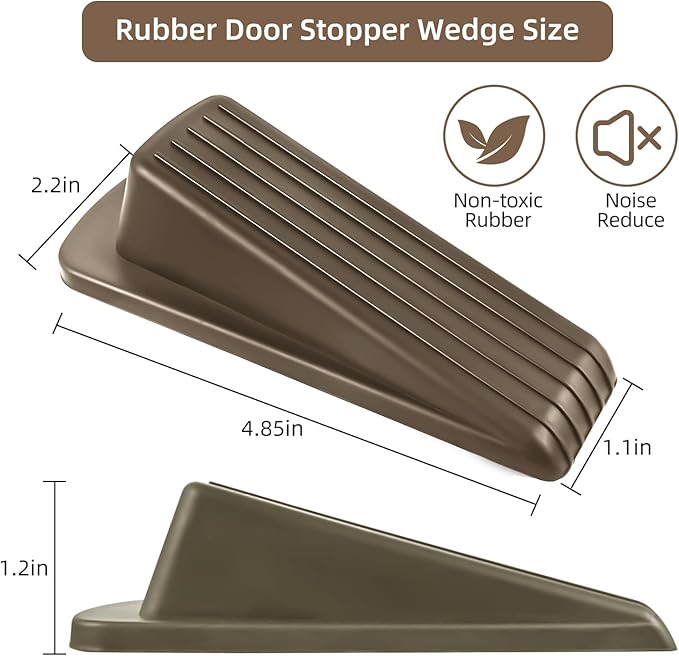 JZWBLILY Door Stoppers for Bottom of Door on Floor, Premium Rubber Door Stopper - Image 2