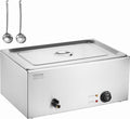 VEVOR Commercial Food Warmer, 1 Pan 24QT Electric Steam Table, 1200W Professional Countertop Stainless Steel Buffet Bain Marie with 86-185°F Temp Control for Catering and Restaurants, Silver