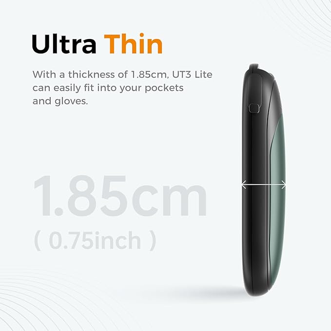 OCOOPA Magnetic Hand Warmers Rechargeable 2 Pack, UL Safety Heat 100-126°F, 3-Settings, Pocket-Sized, Max. 8 Hrs Long Lasting,Great for Raynauds, Golf, Hunting, Camping, Gifts for Men Women, UT3 Lite