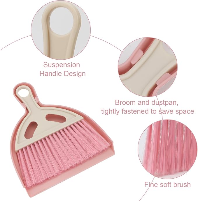 1 Pcs Mini Broom and Dustpan Set Small Whisk Broom Hand Held - Image 6