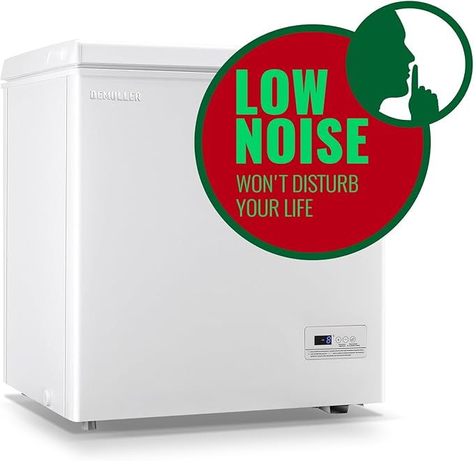 Chest Freezer 5.0 Cubic Feet Freezers with Temperature Display Panel Small Deep Freezer 2 Removable Basket Top Open Door Freezer Ideal for Apartment Office Dorm White