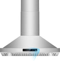 36 inch Range Hood Wall Mount, 1200 CFM with 4-Speed Gesture Sensing & Touch Control, Stainless Steel Ducted Kitchen Stove Vent Hoods with 2 LED Lights, Time Setting, Dishwasher-Safe Baffle Filters