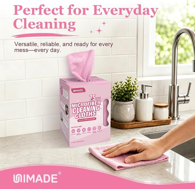 UNIMADE Microfiber Cleaning Cloth, 75 Sheets Microfiber Towels - Image 5