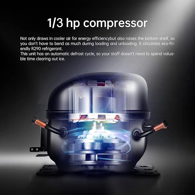 WESTLAKE 48" W Commercial Refrigerator 2 door 2 Section Stainless Steel Reach in Solid door Upright Fan Cooling 36 Cu.ft Cooler for Restuarant, Bar, Shop, etc