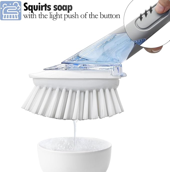 RIMAY Soap Dispensing Dish Brush Set - Image 4