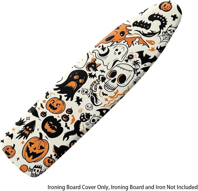 Halloween Iron Board Cover Skull Pumpkin Ironing Board Cover and Pad Soft Stain - Image 6