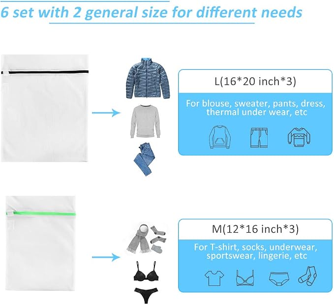 GOGOODA Mesh Laundry Bags for Delicates Durable Protective Wash Bags - Image 4