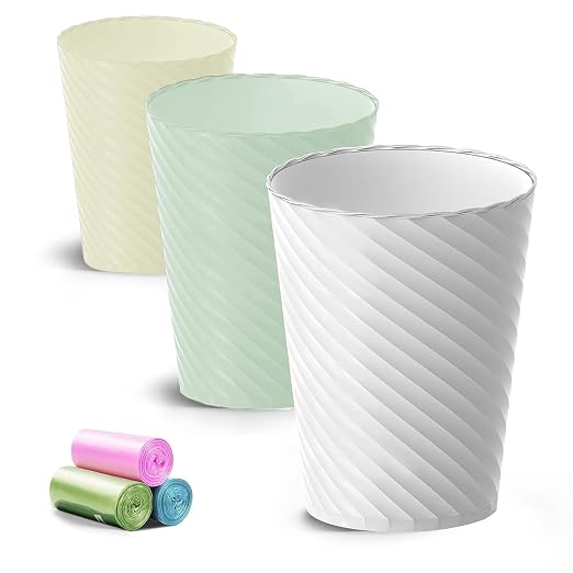 Lysam Bathroom Trash Can 8 Pack, 1.8 Gallon Small Trash Can by Lysam