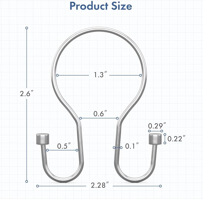 Bathway Shower Curtain Hooks Chrome Shower Curtain Rings - Image 5
