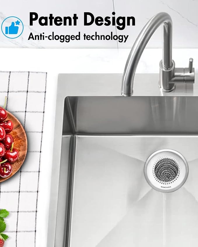 WOKDADA Upgraded Sink Drain Strainer, Patented Reversible Chain Mail Mesh - Image 8