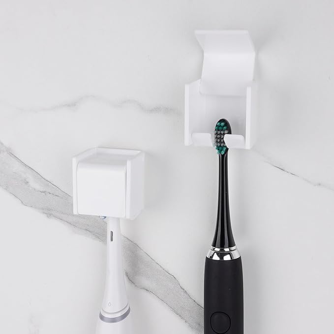2 PCS Toothbrush Holder Wall Mounted by LUEXBOX