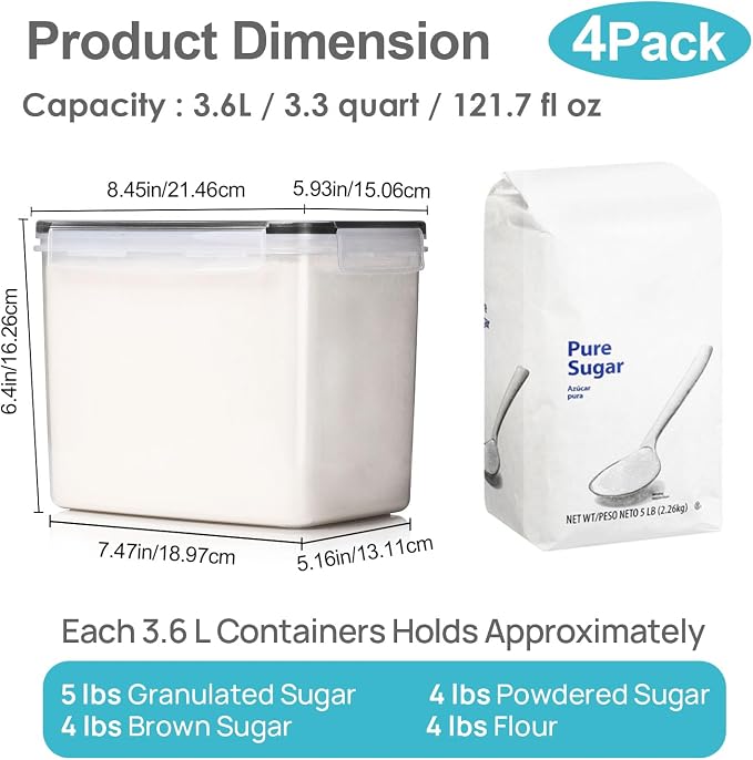 Vtopmart 3.6L Food Storage Containers, BPA Free, Food Grade Material, - Image 2