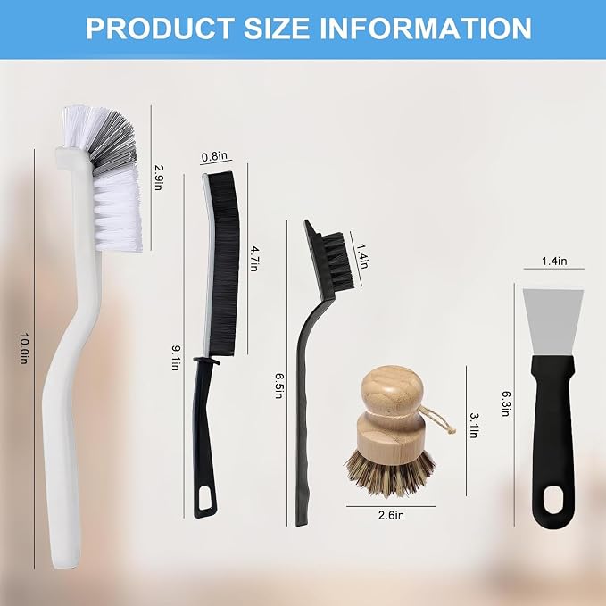 12Pcs Crevice Cleaning Brush Set, Hard Bristle Multi-Purpose Household Cleaning - Image 6