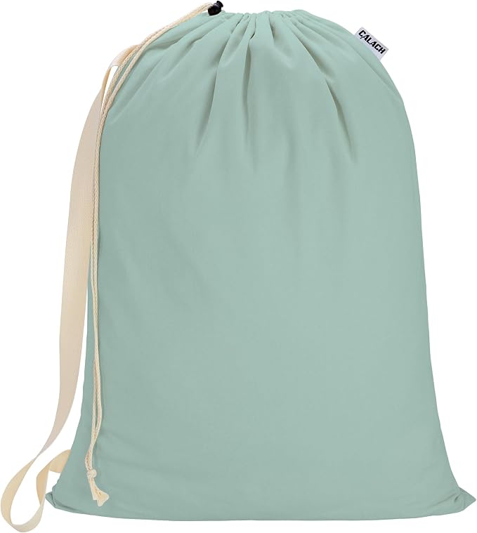 Canvas Laundry Bag with Shoulder Strap & Drawstring by CALACH