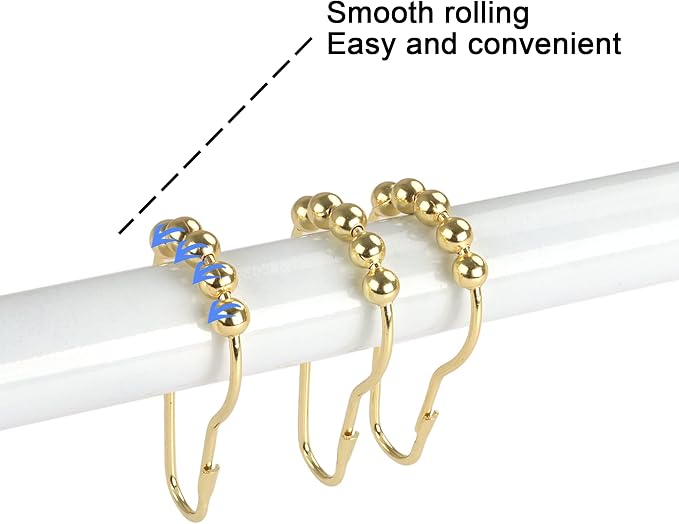 Shower Curtain Hooks Rings, Rustproof Metal Shower Curtain Rings - Image 6