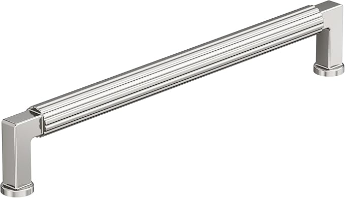 Amerock Ballard 7-9/16 inch (192mm) Center-to-Center Polished Nickel Cabinet Pull, BP37646PN
