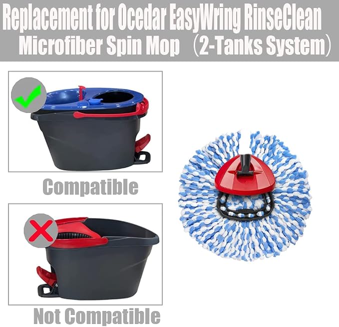 ANREKEYH Spin Mop Head, Handle Replacement - Image 2