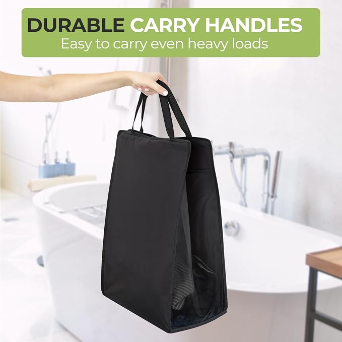 FENTEC Hanging Laundry Hamper，2 Pack Black Hanging Laundry Basket - Image 6