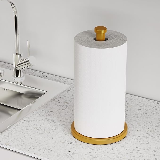 VEHHE Gold Paper Towel Holder Countertop, EVA Weighted Non-Slip Base - Image 7