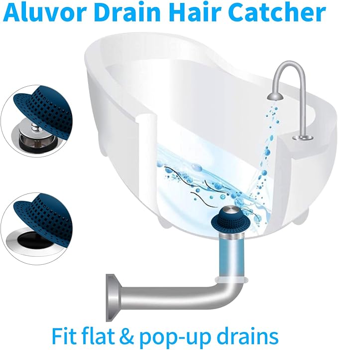 Aluvor Shower Drain Hair Catcher Bathtub Drain Cover Sink Drain Protector | - Image 3