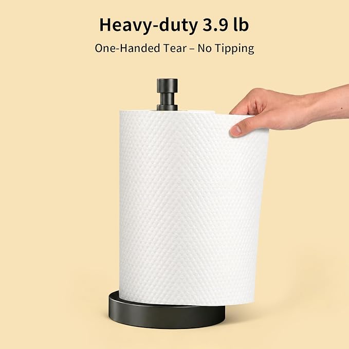 YUMORE 3.9lbs Heavy Duty Paper Towel Holder Countertop Weighted Base Black - Image 3