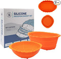Cultures for Health Silicone Banneton Bread Proofing Basket | Complete Non-Stick Set of Two | 9-Inch Round & 10-Inch Oval Sourdough Proofing Basket | Ideal for Sourdough and Bread Baking Easy to Clean