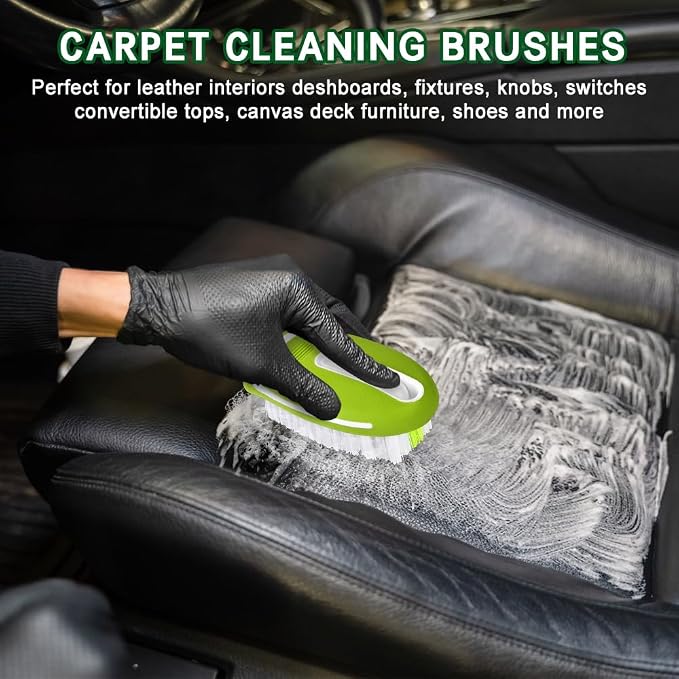 Carpet and Upholstery Cleaning Brush, Stiff Bristle Carpet Detailing Scrubber - Image 3