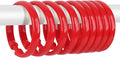 Red Shower Curtain Hooks by Qulable