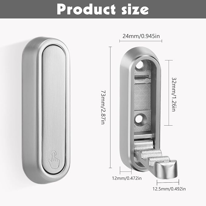 Foldable Wall Hook, 4 Pack, Screw Mounted, Heavy Duty Coat Hooks | 90° Foldable - Image 3