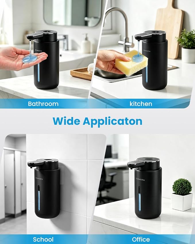 Touchless Automatic Liquid Soap Dispenser, Rechargeable Black | 410 mL - Image 9