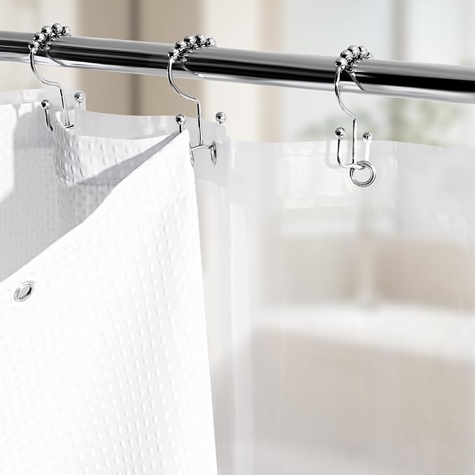 Vipfree 3 in 1 Shower Curtain Set, Waffle Shower Curtain and Liner Set - Image 3