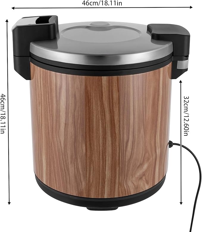 120 Cup Commercial Rice Warmer (Not Cooker), 24.3 QT Big Rice Warmer, Food Soup Sushi Warmers, Constant Temp. 154°F and 161°F, 110W, Non-Stick Inner Pot