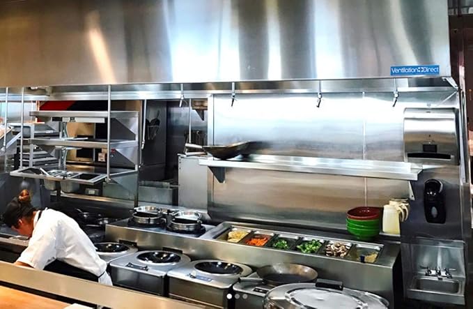 Stainless Steel Commercial Exhaust System - Hood, Fan, & Roof Curb (6' Wall Exhaust)