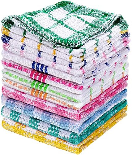 Patelai 12 Kitchen Dish Rags, Bright Color, 13.8'' X 13.8'', 11.8 X 11.8'' by Patelai