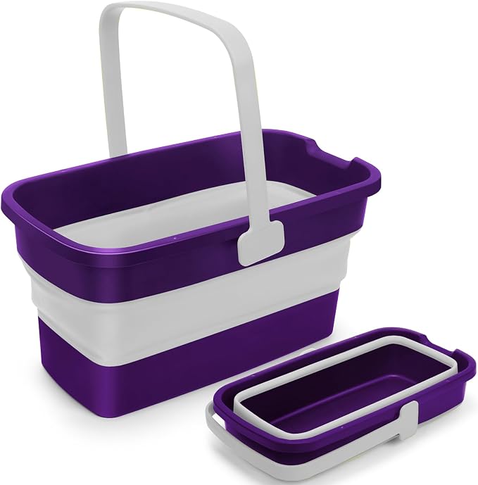 Collapsible Bucket with Handle for Mop Windows Cleaning, 3 Gallon by EasyCleaningHappyLife