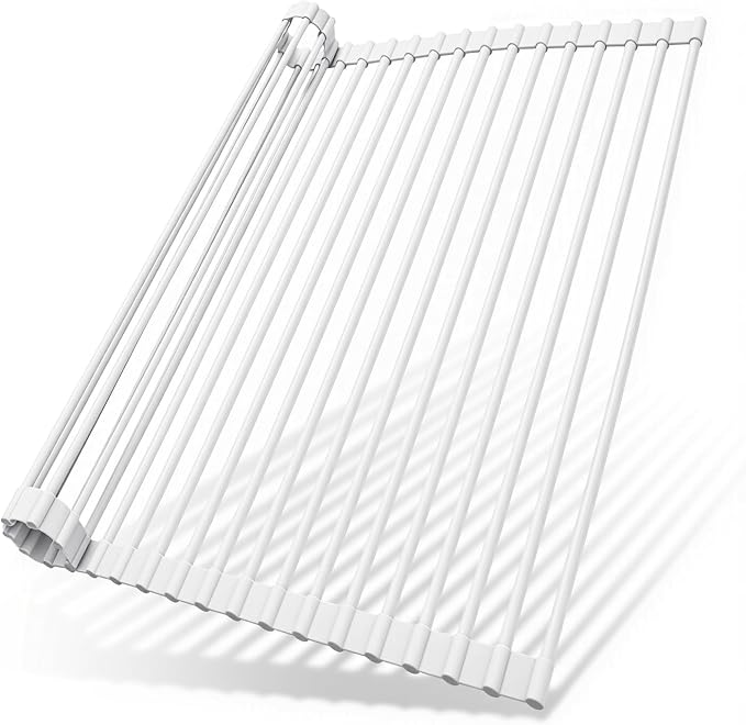 Ohuhu Over Sink Dish Drying Rack, 17.6" W x 15.4" L Roll Up Dish Racks Kitchen by Ohuhu