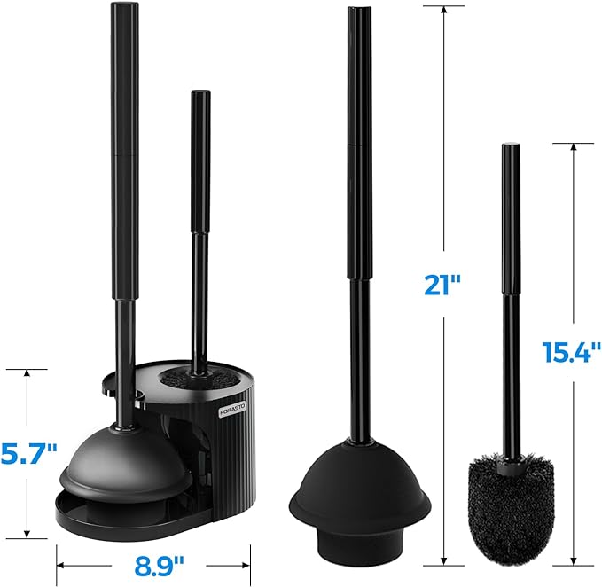 FORASTO 3in1 Toilet Plunger and Brush Set - Image 7