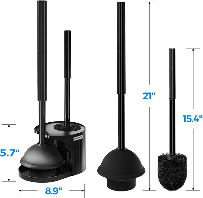 FORASTO 2in1 Toilet Brush and Plunger Set - Image 6