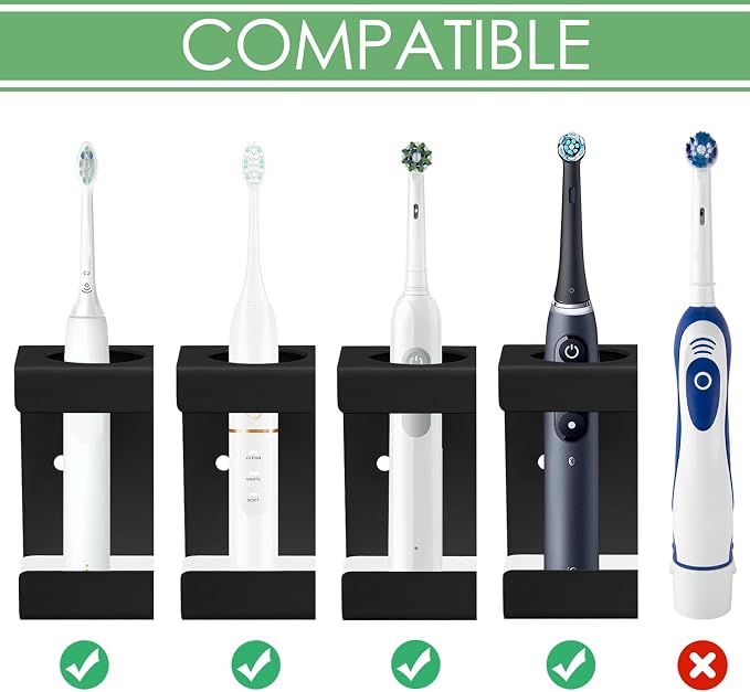 Adorila Wall Mounted Electric Toothbrush Holder, 4 Slots Stand - Image 3