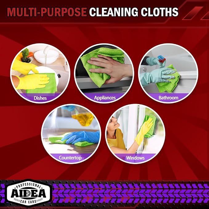 AIDEA Microfiber Cleaning Cloth-20PK, Microfiber Towels - Image 7