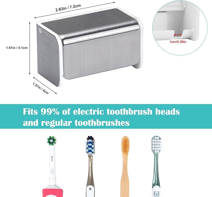 2 PCS Toothbrush Holders Wall Mounted - Image 5